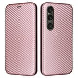 Sony Xperia 1 VI Kotelo Hiilikuitukuvio Ruusukulta