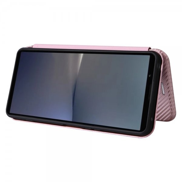 Sony Xperia 1 VI Kotelo Hiilikuitukuvio Ruusukulta