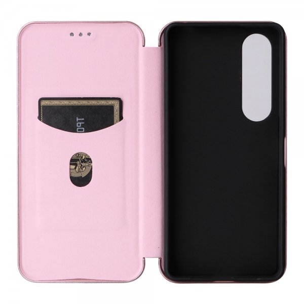 Sony Xperia 1 VI Kotelo Hiilikuitukuvio Ruusukulta