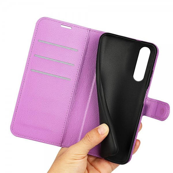 Sony Xperia 1 VI Litchi-kuvioinen kansio, violetti