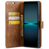 Dg.Ming Sony Xperia 1 VI Kotelo irrotettavalla kuorella, ruskea