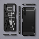 Spigen Sony Xperia 10 III Rugged Armor -suojakuori, mattamusta