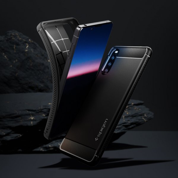 Spigen Sony Xperia 10 III Rugged Armor -suojakuori, mattamusta