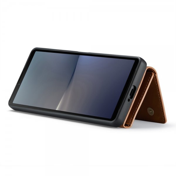 Dg.Ming Sony Xperia 10 V -kuoret, M1-sarja, irrotettava korttipidike, ruskea