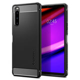 Spigen Sony Xperia 10 V -kuori, Rugged Armor, mattamusta