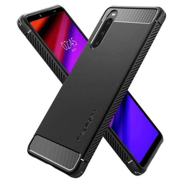 Spigen Sony Xperia 10 V -kuori, Rugged Armor, mattamusta