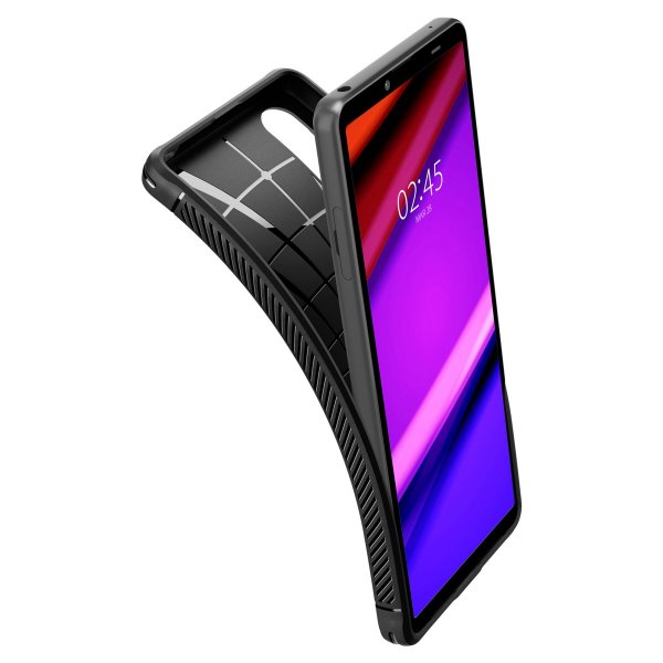 Spigen Sony Xperia 10 V -kuori, Rugged Armor, mattamusta