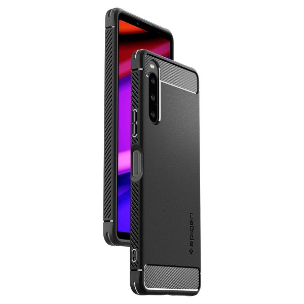 Spigen Sony Xperia 10 V -kuori, Rugged Armor, mattamusta