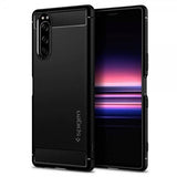 Spigen Sony Xperia 5 -suojakuori, Rugged Armor Matte Black