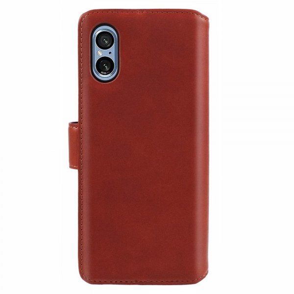 Nordic Covers Sony Xperia 5 V Kotelo Essential Leather Vaahteranruskea