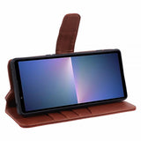 Nordic Covers Sony Xperia 5 V Kotelo Essential Leather Vaahteranruskea