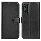 Sony Xperia 5 V Kotelo Litsi Musta