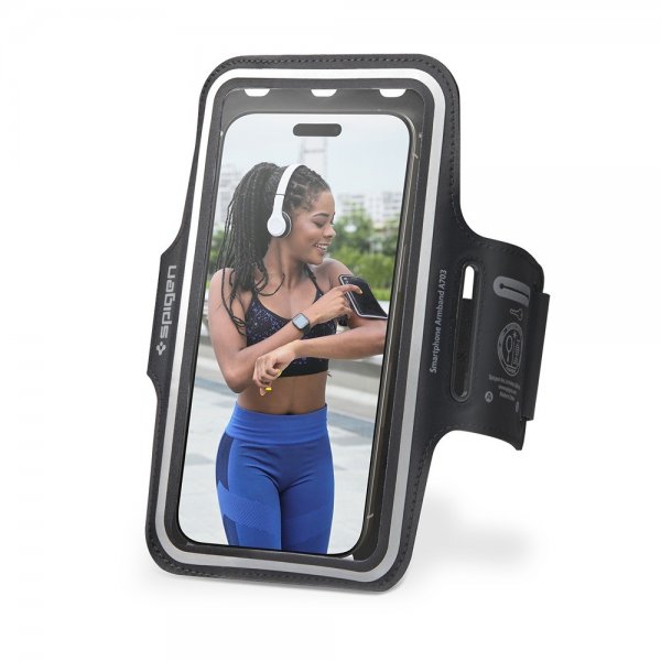 Spigen Sportranneke Dynamic Shield A703 Puhelinpidike Musta