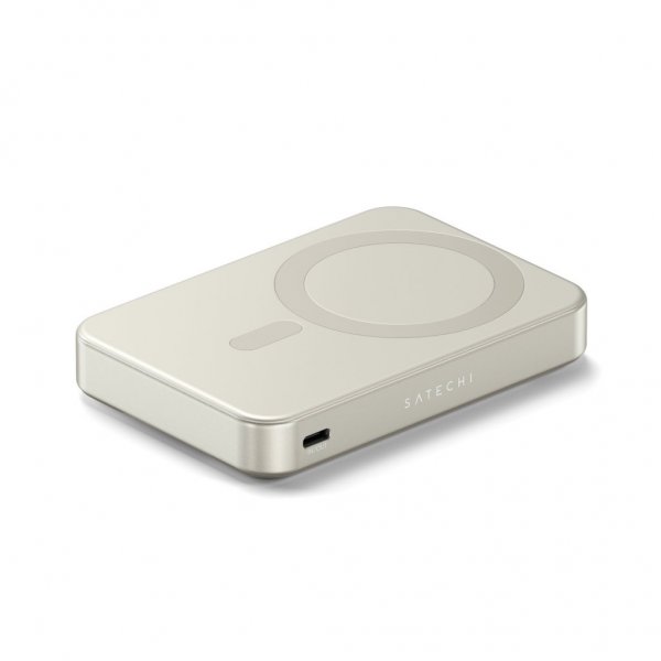 Satechi OntheGo Qi2 10K MagSafe-varavirtalähde jalustalla, hiekanvärinen