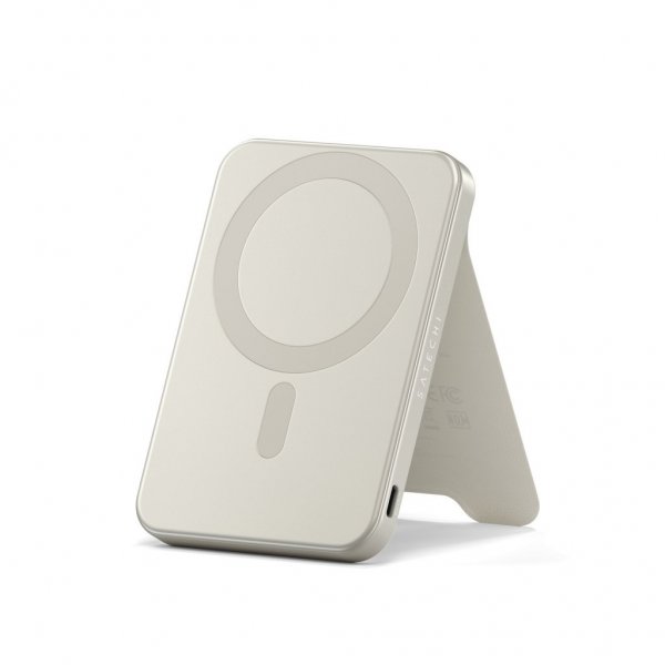 Satechi OntheGo Qi2 5K MagSafe-varavirtalähde jalustalla, hiekka