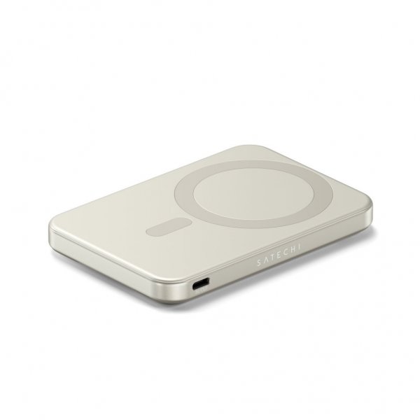 Satechi OntheGo Qi2 5K MagSafe-varavirtalähde jalustalla, hiekka