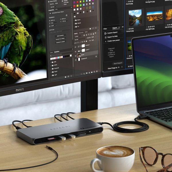 Satechi Thunderbolt 4 -telakointiasema DisplayLinkillä