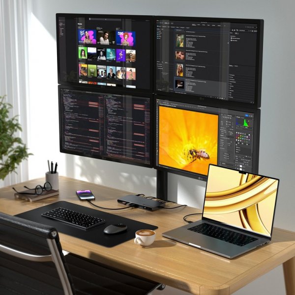 Satechi Thunderbolt 4 -telakointiasema DisplayLinkillä