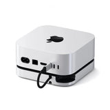 Satechi Mac Mini M4 -jalusta ja keskitin SSD-kotelolla, hopea