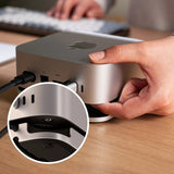 Satechi Mac Mini M4 -jalusta ja keskitin SSD-kotelolla, hopea