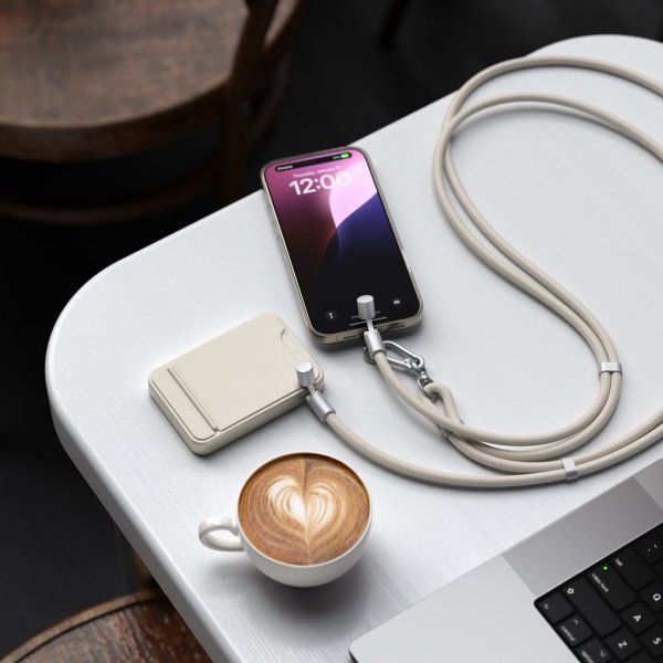 Satechi OntheGo -kaulanauhakoodi USB-C 1,5 m Sand