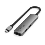 Satechi 4-in-1 USB-C Slim Multiport -adapteri 4K Space Gray