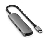 Satechi 4-in-1 USB-C Slim Multiport -adapteri 4K Space Gray