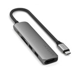 Satechi 6-in-1 USB-C Slim Multiport -adapteri avaruudenharmaa
