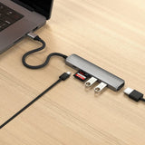 Satechi 6-in-1 USB-C Slim Multiport -adapteri avaruudenharmaa