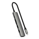 Satechi 6-in-1 USB-C Slim Multiport -adapteri avaruudenharmaa