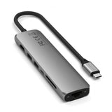 Satechi 7-in-1 USB-C Slim Multiport -sovitin Ethernetillä, tähtiharmaa