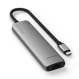 Satechi 7-in-1 USB-C Slim Multiport -sovitin Ethernetillä, tähtiharmaa