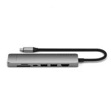 Satechi 7-in-1 USB-C Slim Multiport -sovitin Ethernetillä, tähtiharmaa