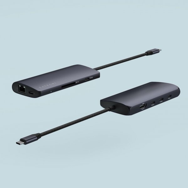 Satechi USB-C Multiport-adapteri 8K Ethernet V3 Midnight