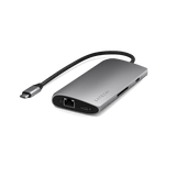 Satechi USB-C Multiport-sovitin 8K Ethernet V3 Space Gray -värissä