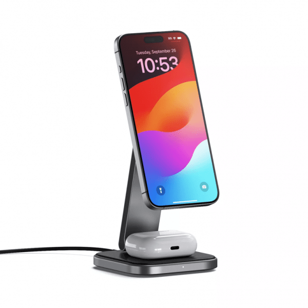 Satechi langaton latausteline 2-in-1 kokoontaitettava Qi2 langaton MagSafe