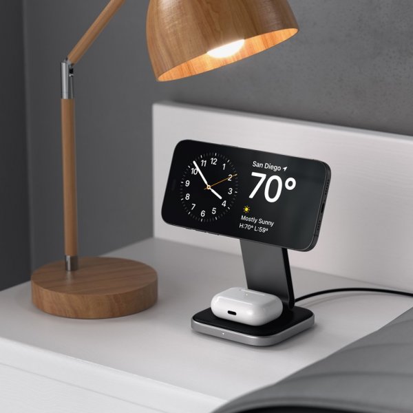 Satechi langaton latausteline 2-in-1 kokoontaitettava Qi2 langaton MagSafe