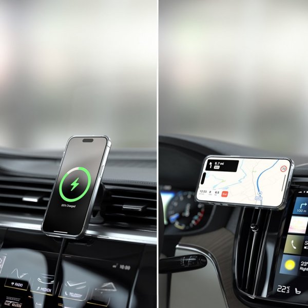 Satechi autoteline langattomalla Qi2 MagSafe -latauksella