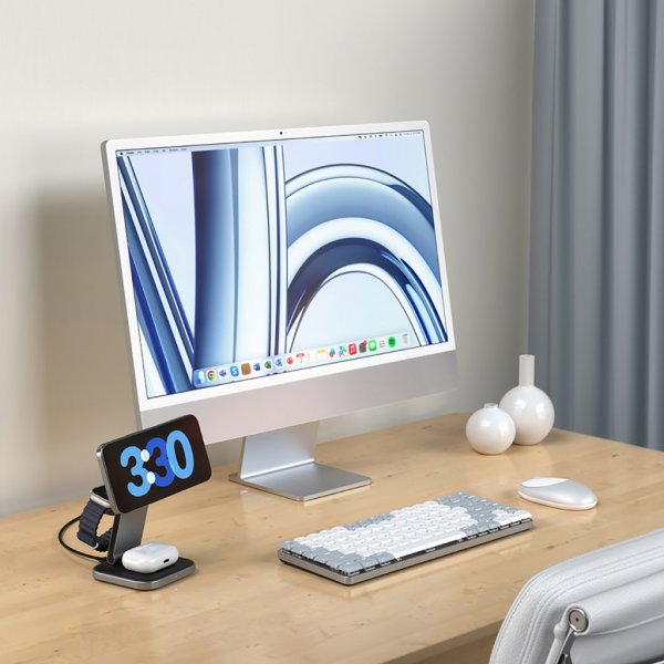 Satechi langaton laturi 3-in-1 taitettava Qi2 Wireless Charging Stand MagSafe