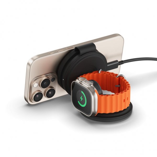 Satechi OntheGo 3-in-1 langaton laturi Musta