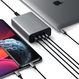Satechi 108 W PD matkalaturi kahdella USB-C- ja USB-A-ulostulolla, harmaa