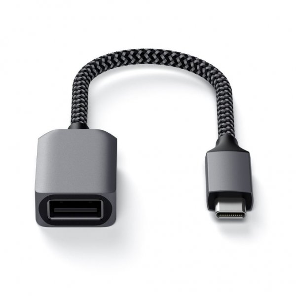 Satechi USB-C–USB-A 3.0 -adapterikaapeli harmaa