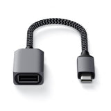 Satechi USB-C–USB-A 3.0 -adapterikaapeli harmaa
