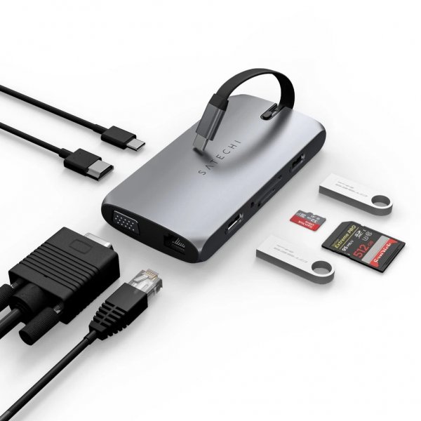 Satechi USB-C On-the-Go Multiport Adapter Space Gray