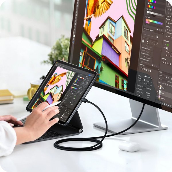 Satechi Thunderbolt 5 Pro -kaapeli 1 m, musta