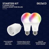 Deltaco Smart Home Starter Kit, sisältää Smart Plug -älypistokkeen ja 2 RGB LED-lamppua