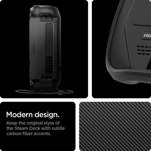 Spigen Steam Deck -suojakuori, Rugged Armor, mattamusta