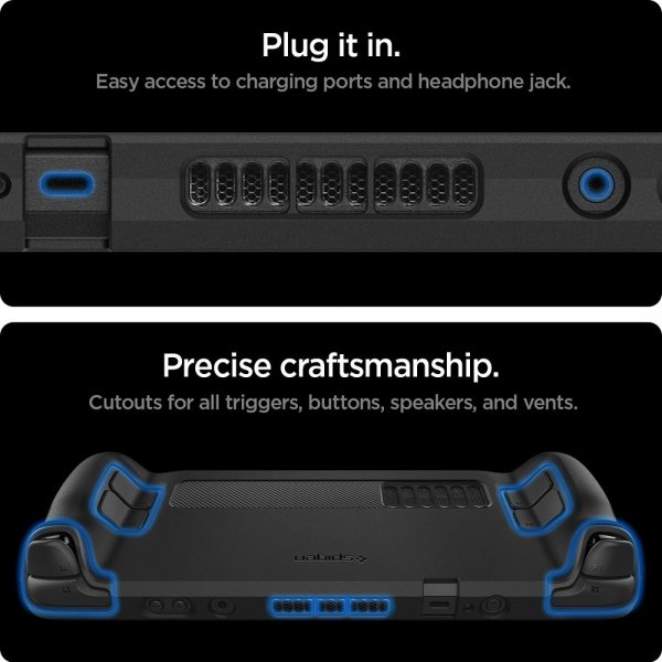 Spigen Steam Deck -suojakuori, Rugged Armor, mattamusta