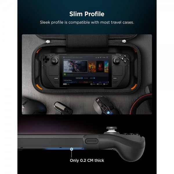 Spigen Steam Deck Thin Fit Pro -suojakuori, musta