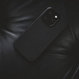 Mujjo iPhone 16 Pro Max -kotelo täysnahkaa, musta